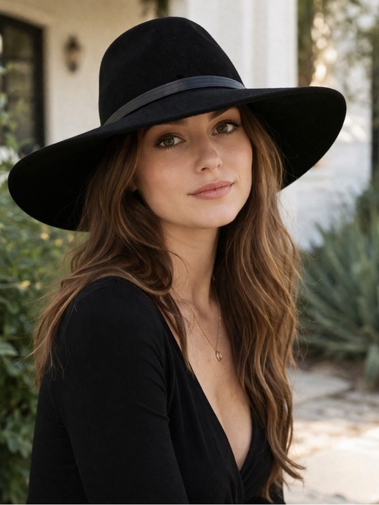 Sonoma Accessories - Sonoma Black Velvet Wide Brim Hat – Elegant Women’s Fedora Style